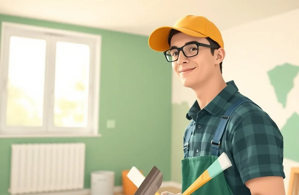 Intérieur rénové après travaux de peinture à Pacé