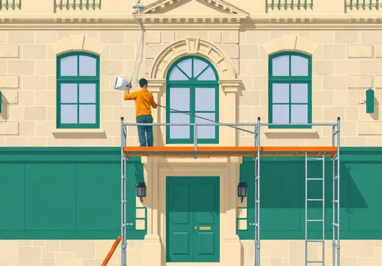 Ravalement de façade en pierre, nettoyage et application d'enduit